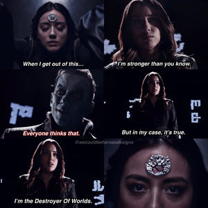 Marvel’s Agents of SHIELD TV Show Daisy Skye Johnson Scene Quote “I’m The Destroyer Of Worlds” season 5 episode 21