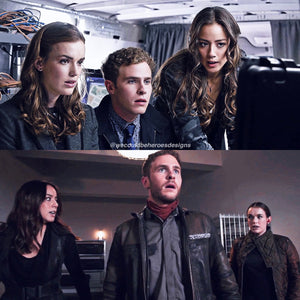 Marvel’s Agents of SHIELD Daisy Skye Johnson, Jemma Simmons, Leo Fitz, The Bus Kids Scene Quote Pictures