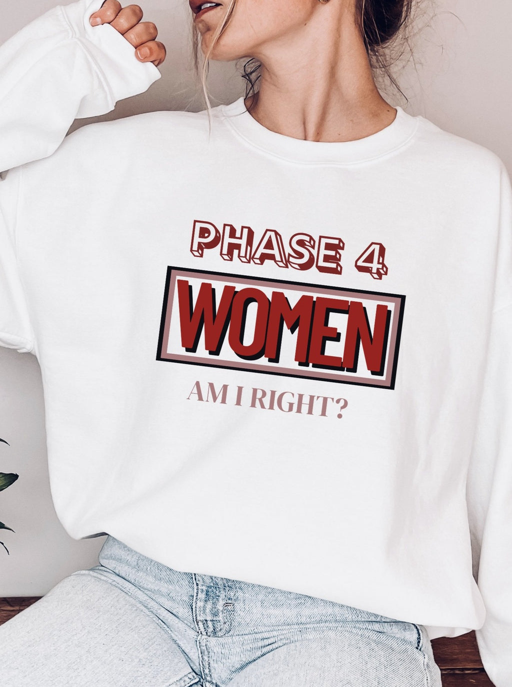 Marvel Phase 4 Women, Am I Right Crewneck Sweatshirt